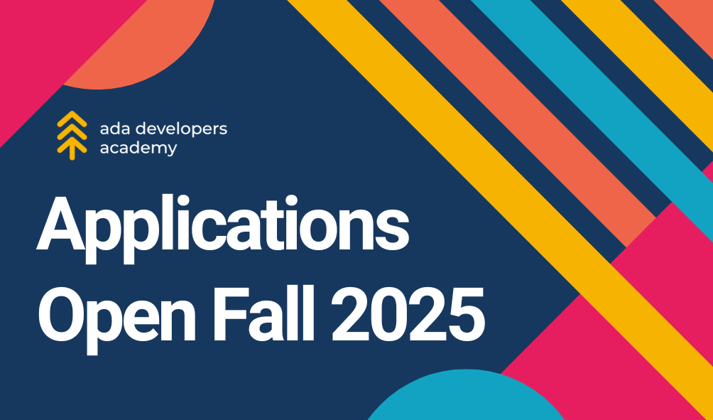 A colorful banner that reads, "Applications Open Fall 2025"